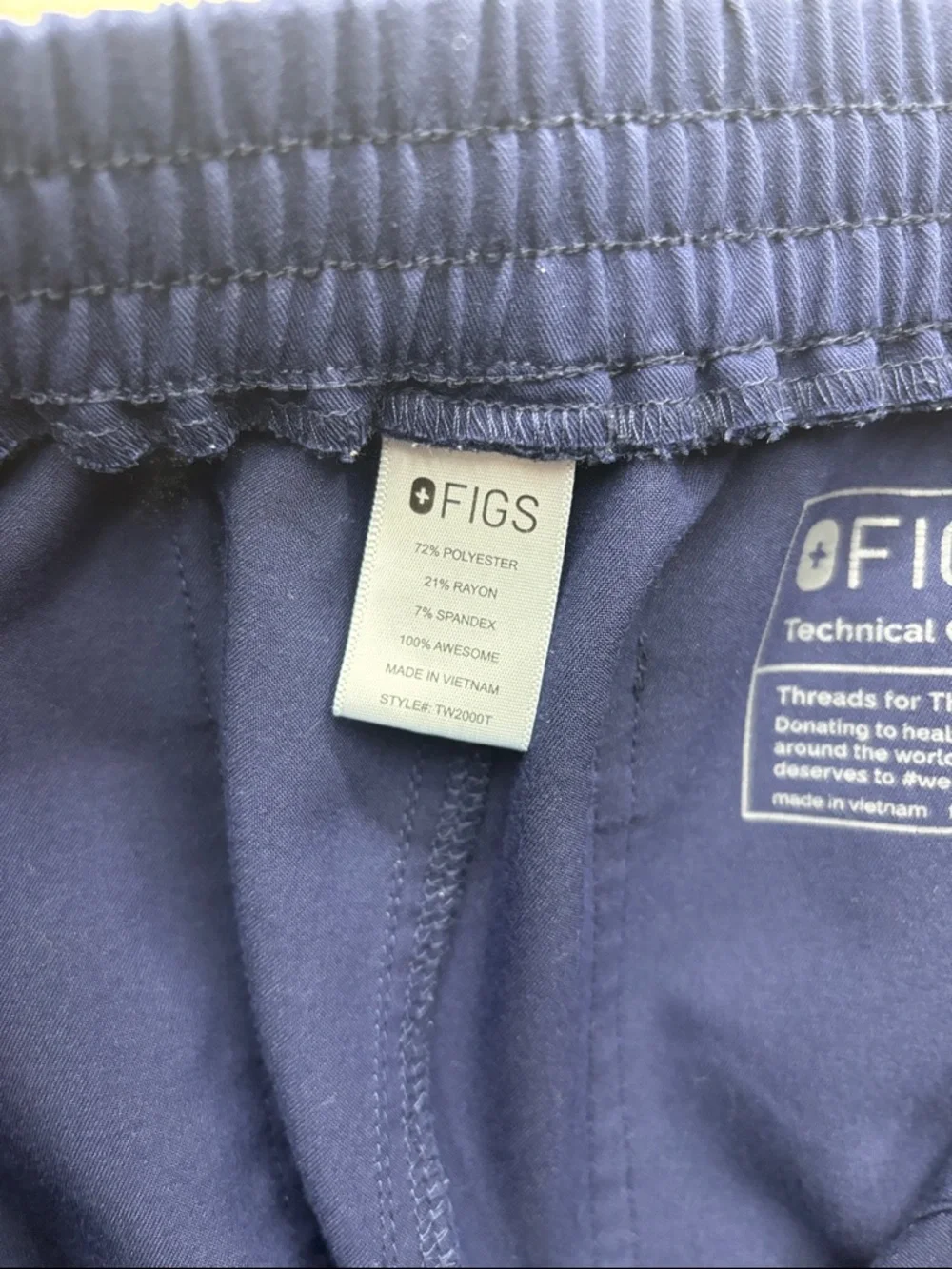 Figs Men's Navy Drawstring Cargo Pants m/t medium tall